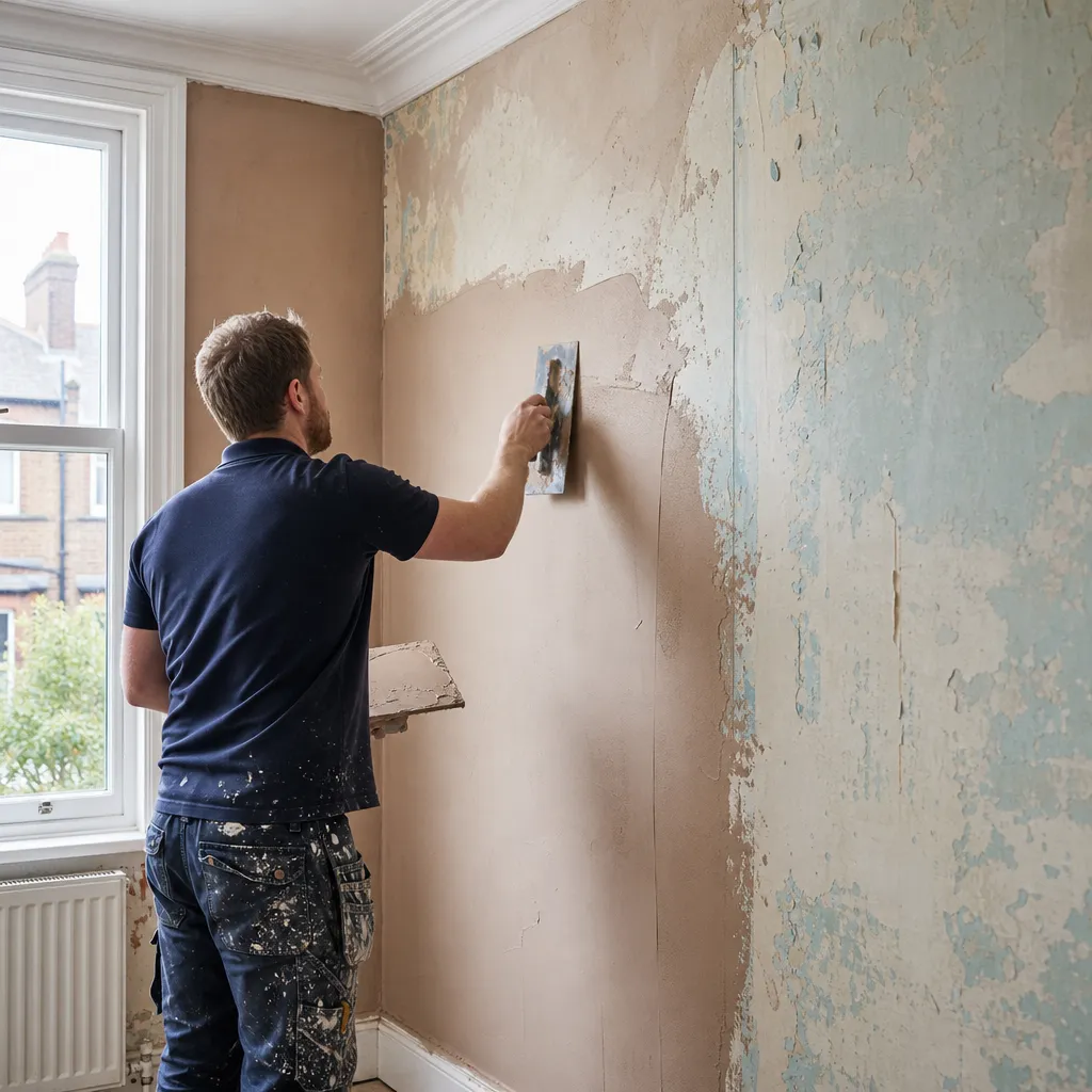 Photo illustrating: Plastering Over Existing Paint and Wallpaper: Surface Prep and Technique
