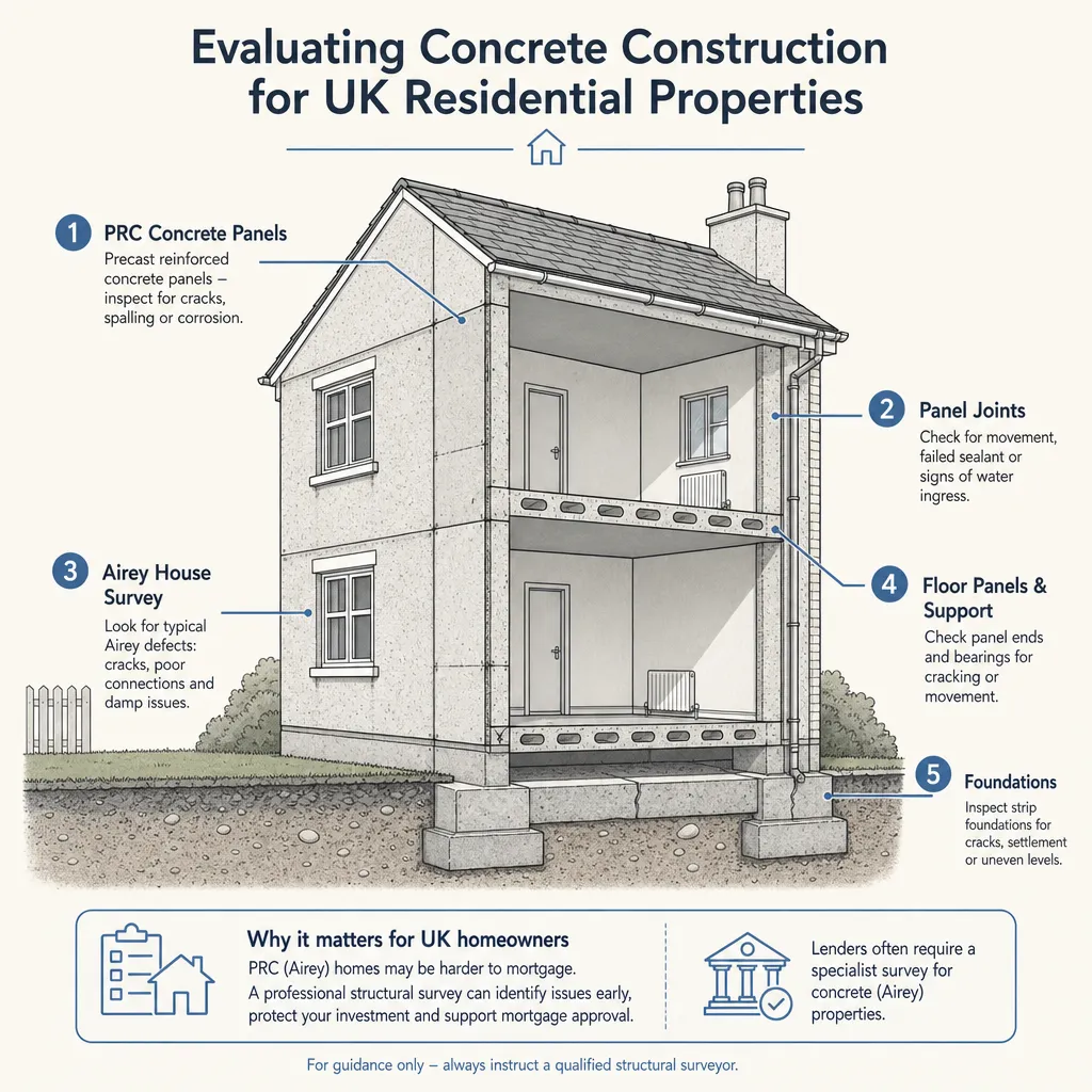Diagram illustrating: Evaluating Concrete Construction for UK Residential Properties