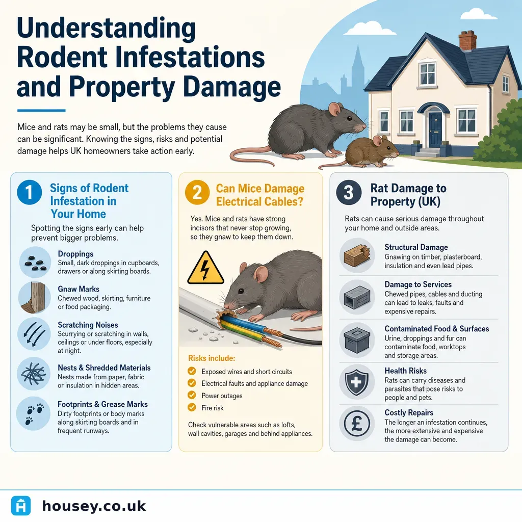 Infographic illustrating: Understanding Rodent Infestations and Property Damage