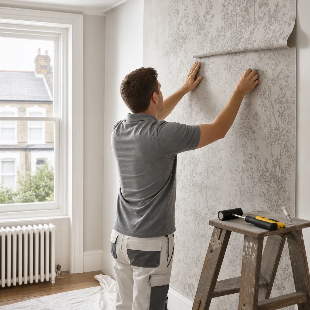 Photo illustrating: Installing Peel-And-Stick Wallpaper: Application Techniques