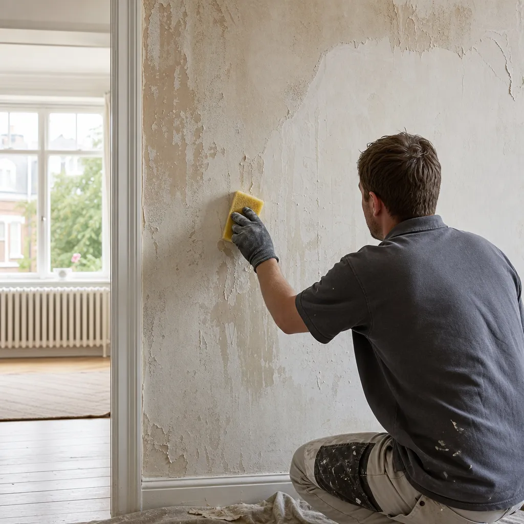 Photo illustrating: Removing Wallpaper Adhesive Residue Before Redecorating