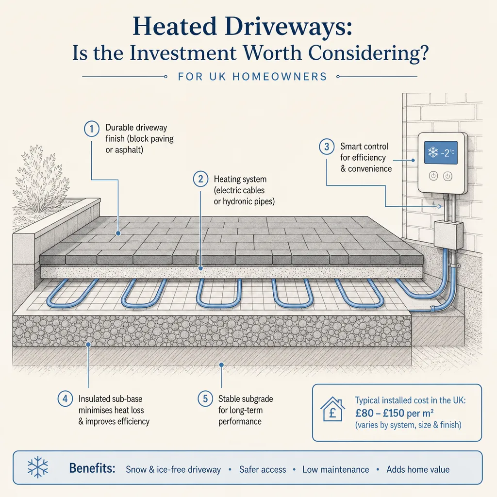 Diagram illustrating: Heated Driveways: Is the Investment Worth Considering?
