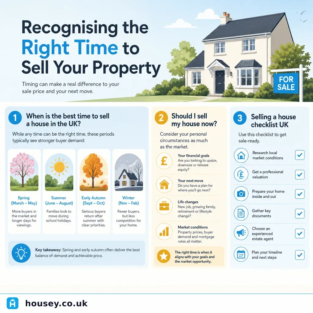 Infographic illustrating: Recognising the Right Time to Sell Your Property
