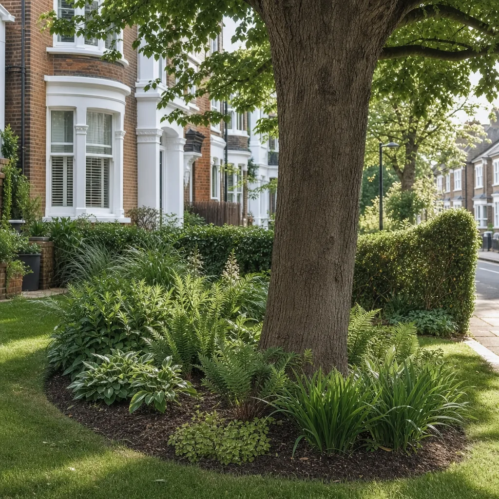 Photo illustrating: Landscaping Around Trees: Design and Planting Guide