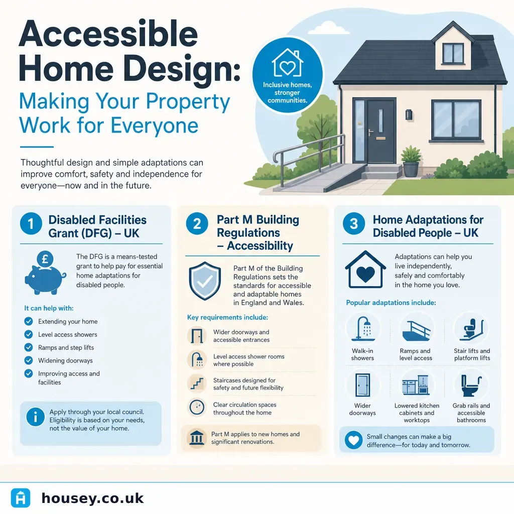 Infographic illustrating: Accessible Home Design: Making Your Property Work for Everyone