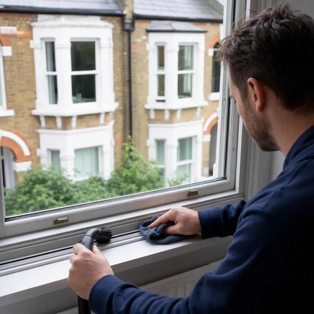 Photo illustrating: Maintaining window tracks: cleaning and care tips