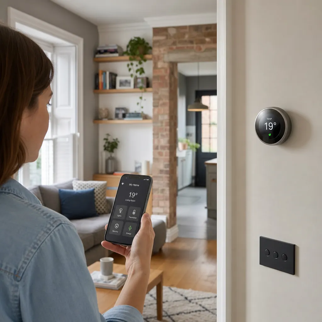 Photo illustrating: Smart Home Technology and Mobile Device Integration