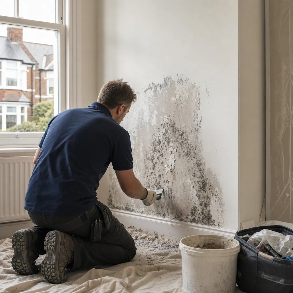 Photo illustrating: Treating Mould Contamination in Interior Walls