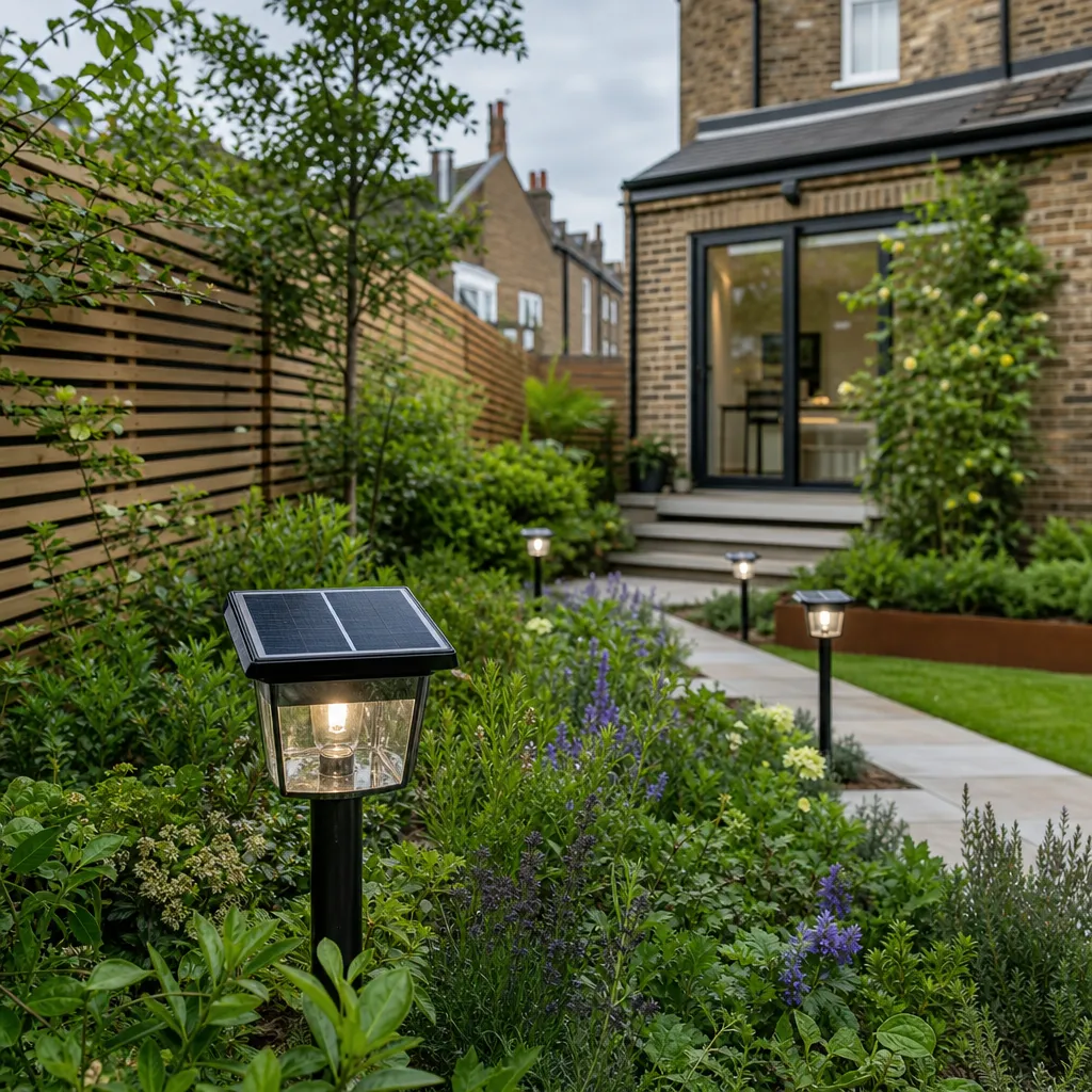 Photo illustrating: Solar-powered outdoor lighting: designing efficient garden illumination