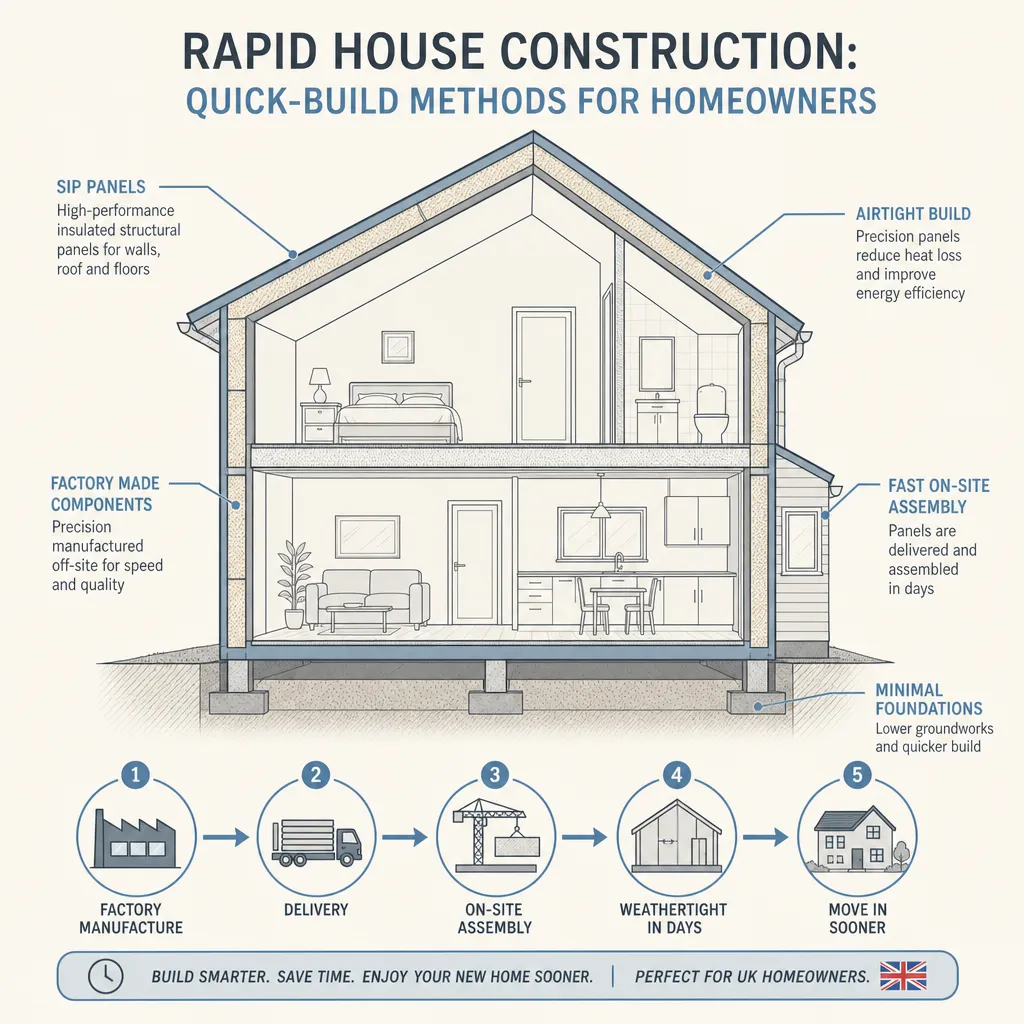 Diagram illustrating: Rapid House Construction: Quick-Build Methods for Homeowners