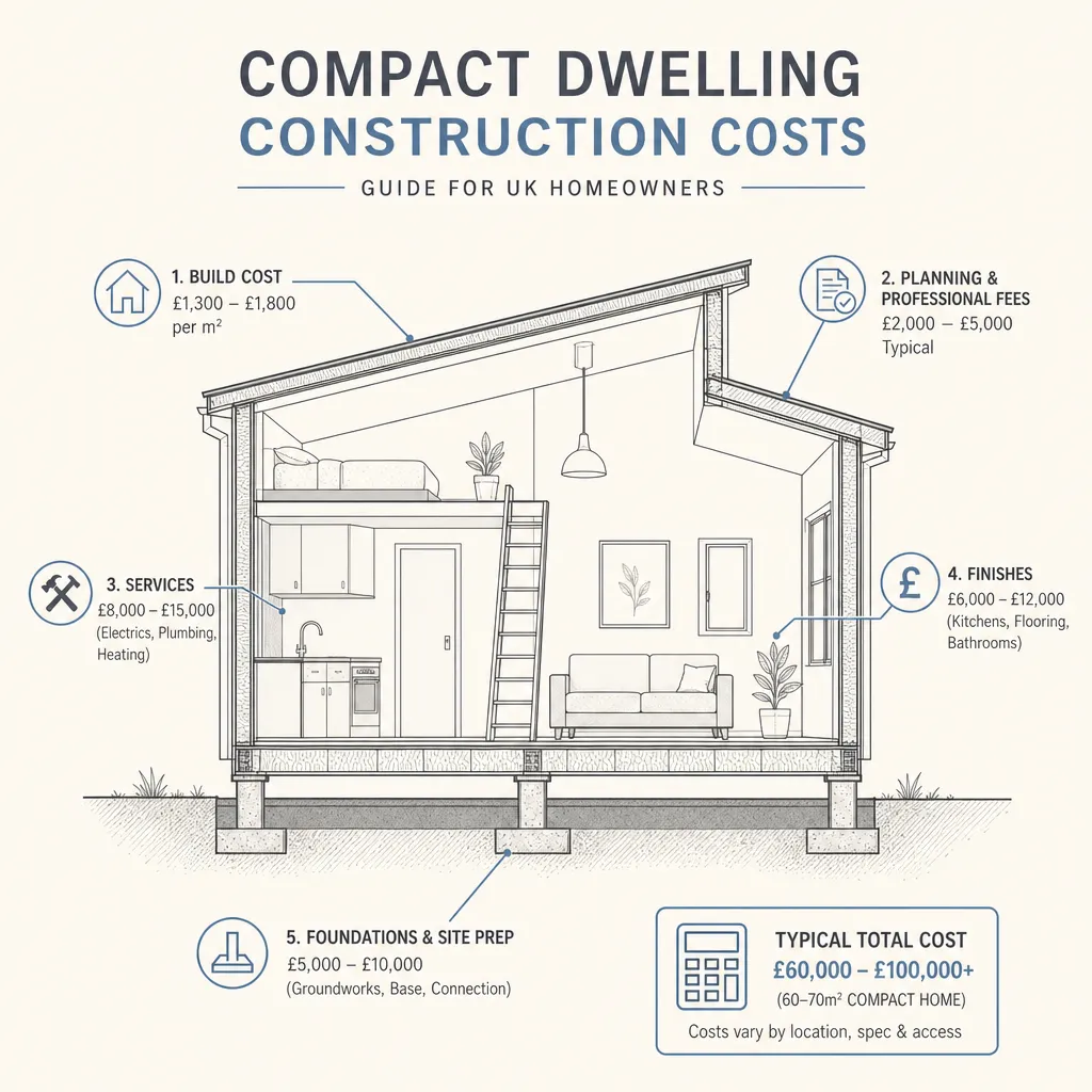 Diagram illustrating: Compact Dwelling Construction Costs