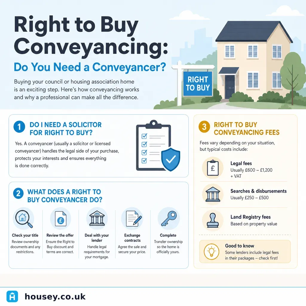 Infographic illustrating: Right to Buy Conveyancing: Do You Need a Conveyancer?