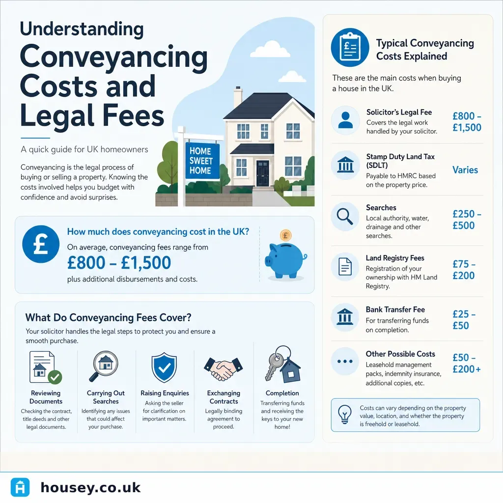 Infographic illustrating: Understanding Conveyancing Costs and Legal Fees