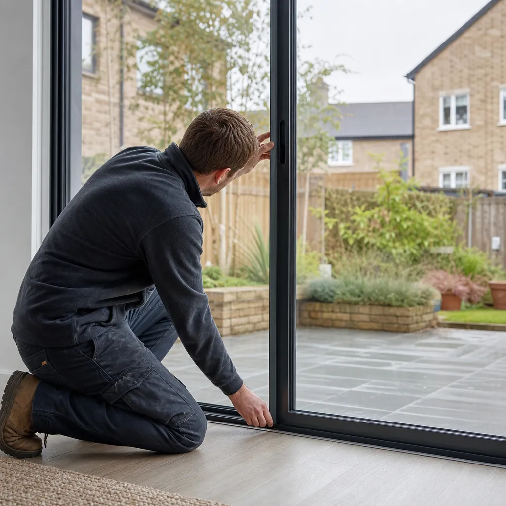 Photo illustrating: Resolving stuck or difficult sliding glass doors: causes and fixes