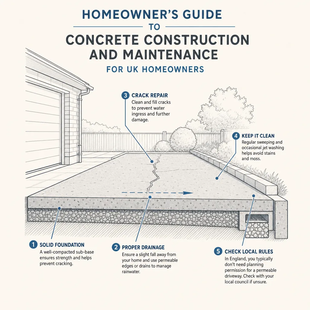 Diagram illustrating: Homeowner's Guide to Concrete Construction and Maintenance