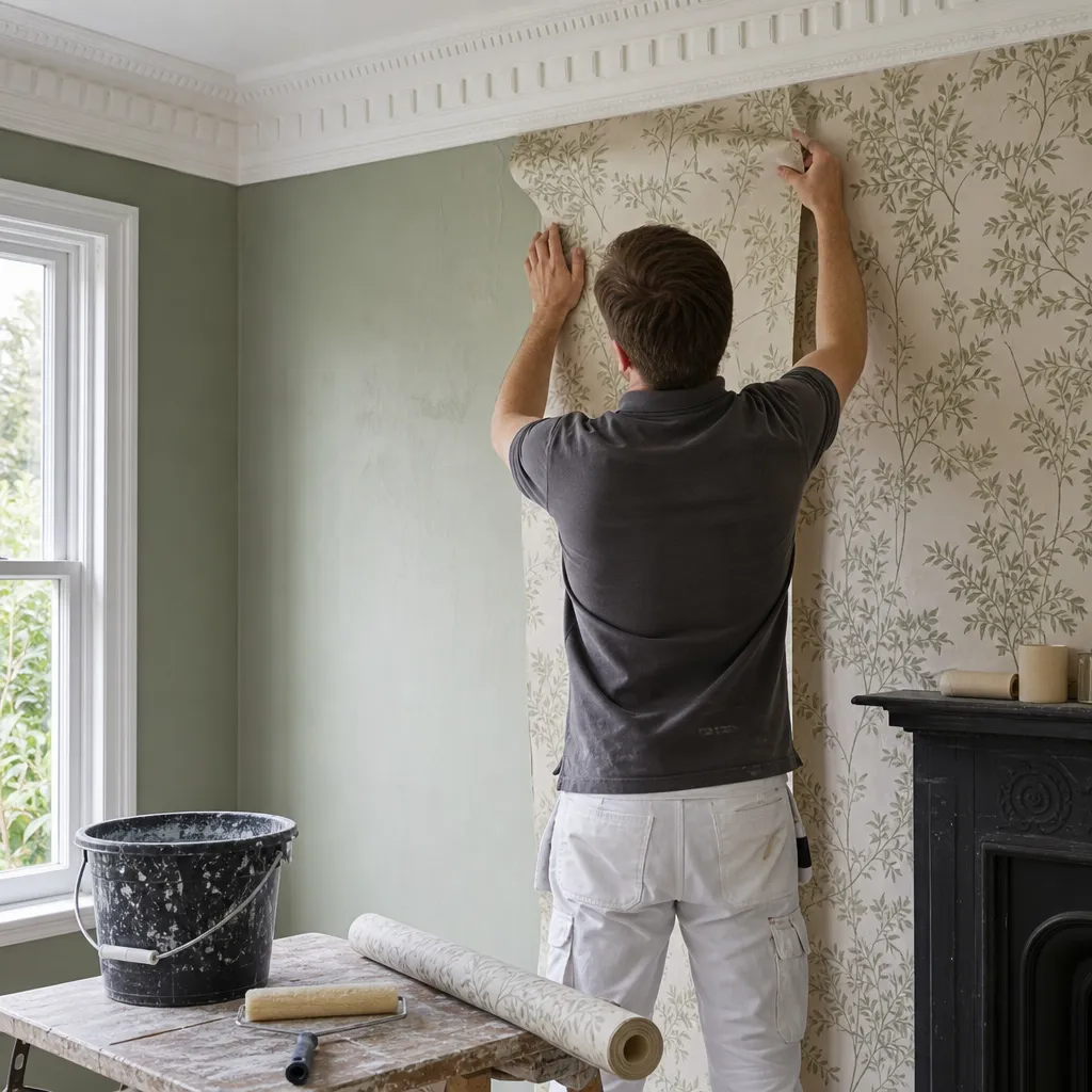 Photo illustrating: Hanging Wallpaper with PVA Adhesive: Technique and Application