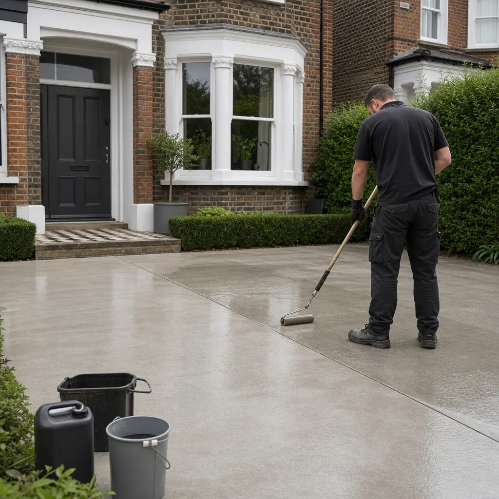 Photo illustrating: Which products to use for sealing your concrete driveway