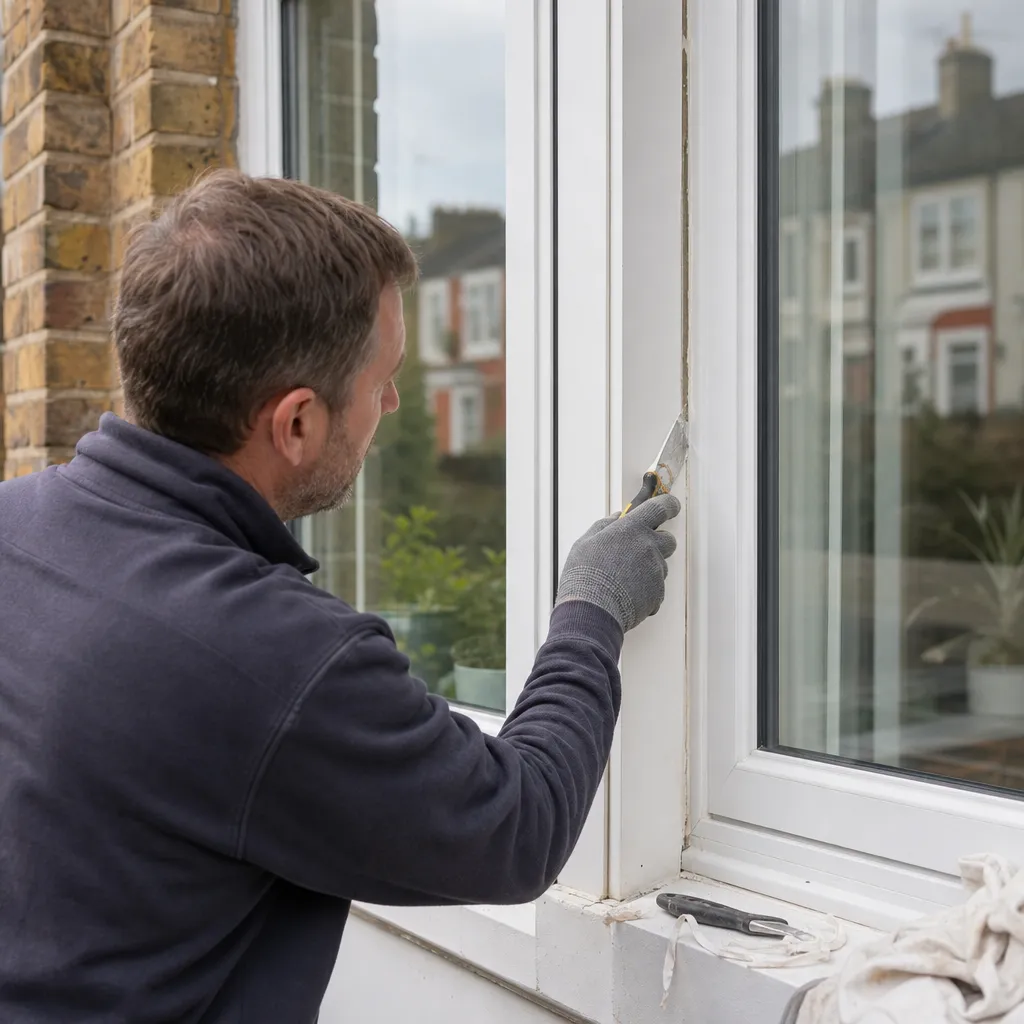 Photo illustrating: How to Strip Silicone Sealant from Windows and Doors