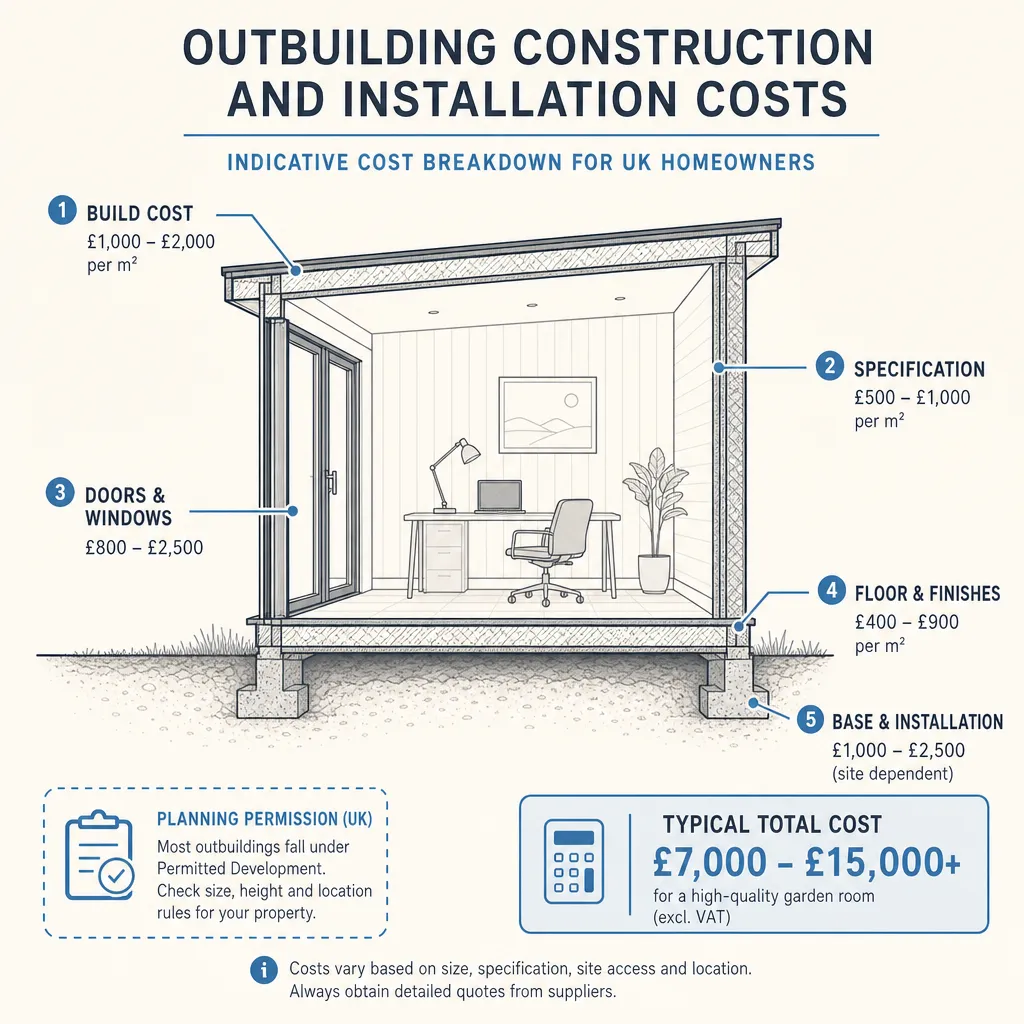 Diagram illustrating: Outbuilding Construction and Installation Costs