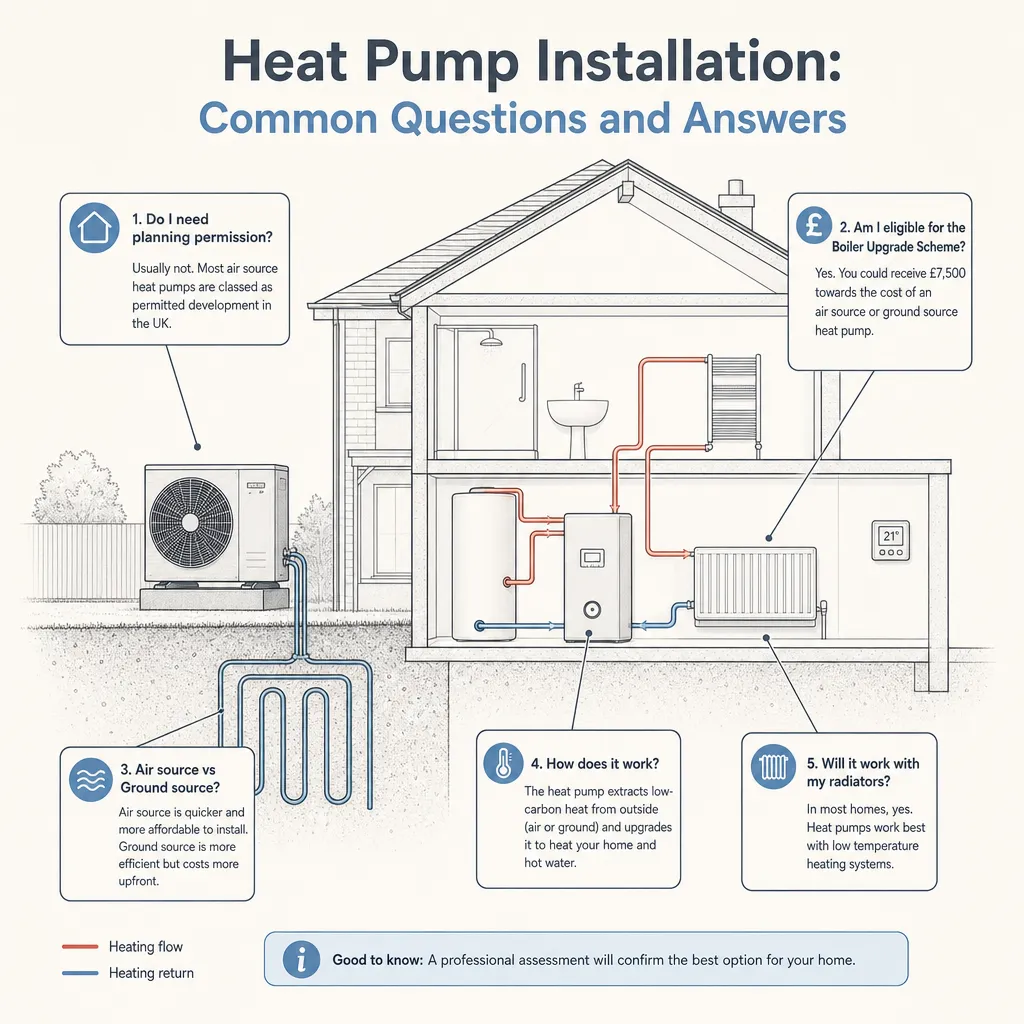 Diagram illustrating: Heat Pump Installation: Common Questions and Answers