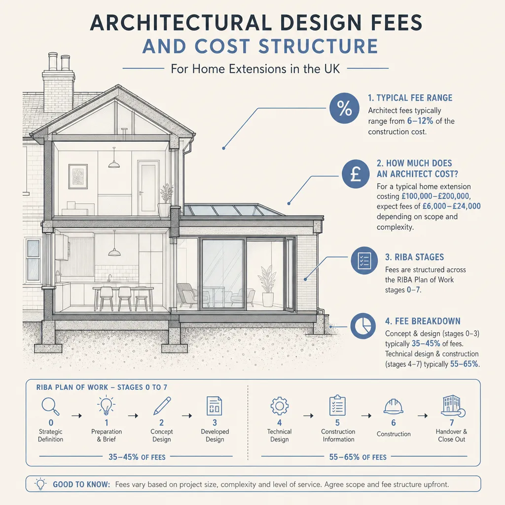 Diagram illustrating: Architectural Design Fees and Cost Structure