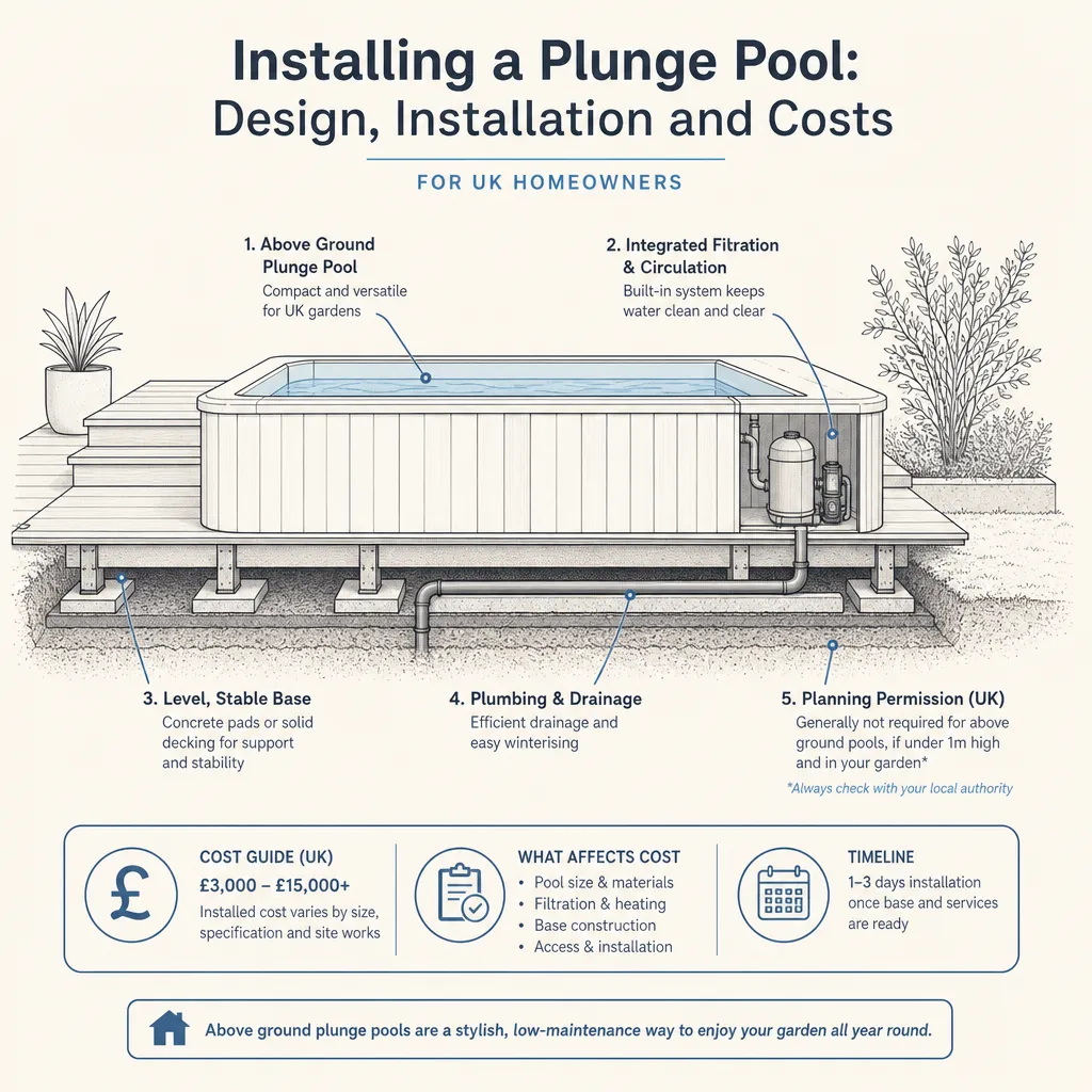 Diagram illustrating: Installing a Plunge Pool: Design, Installation and Costs