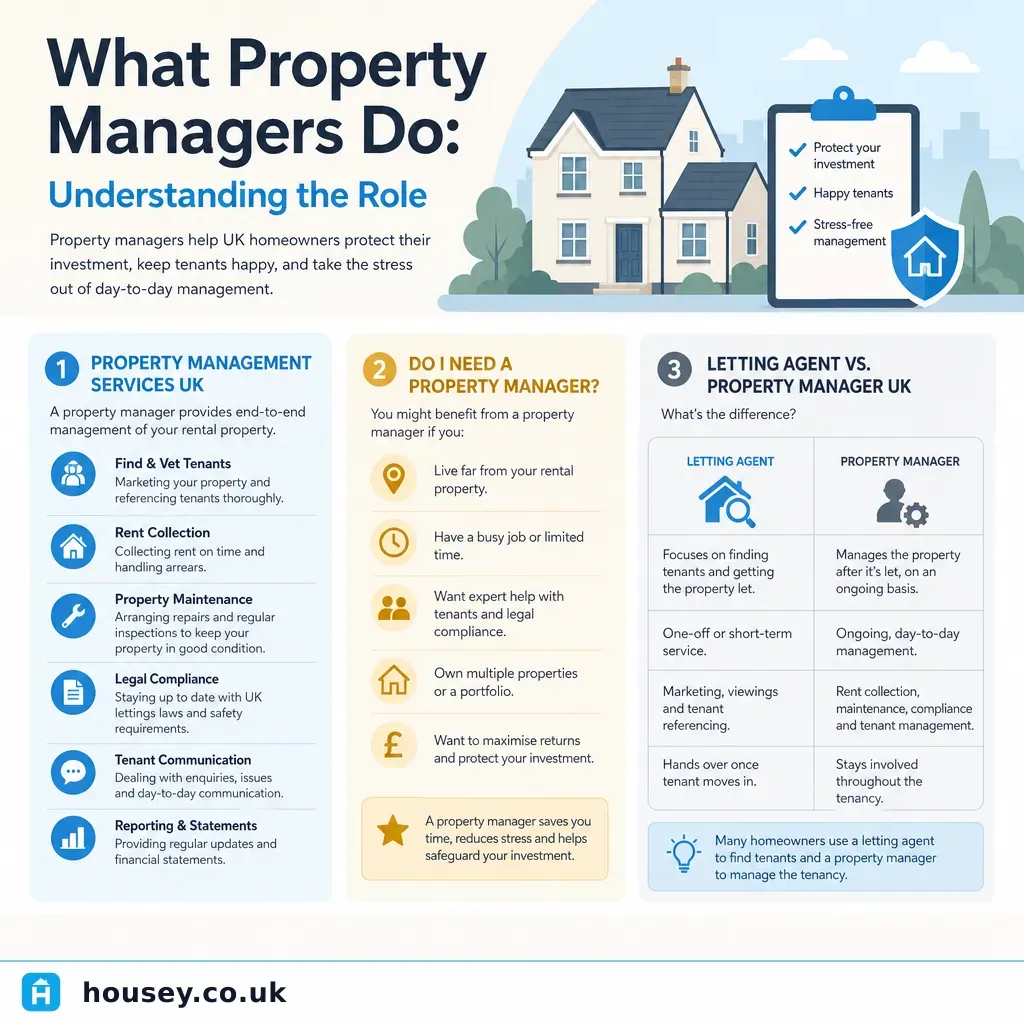 Infographic illustrating: What Property Managers Do: Understanding the Role