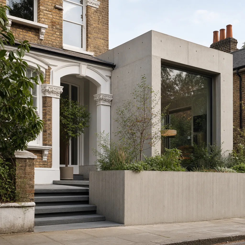 Photo illustrating: Contemporary Architectural Concrete: Blending New with Historic Buildings