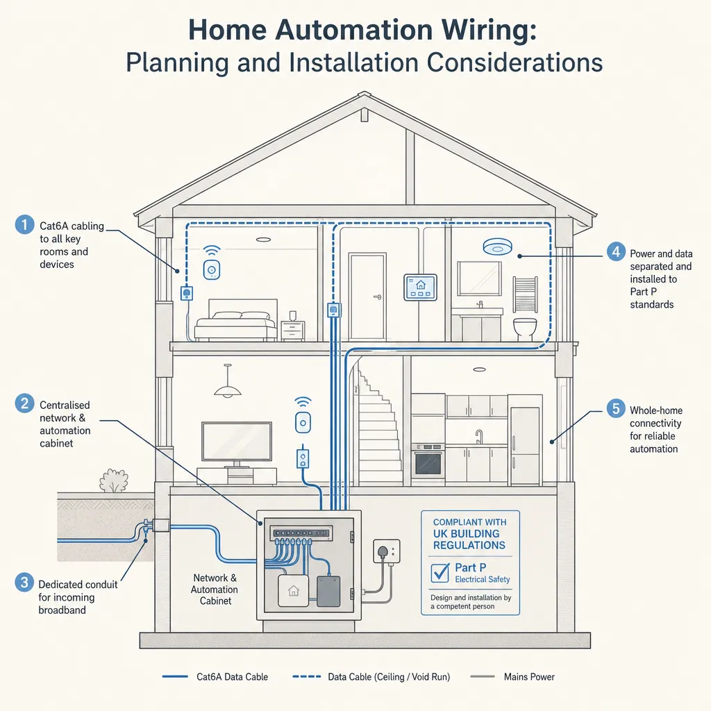 Diagram illustrating: Home Automation Wiring: Planning and Installation Considerations
