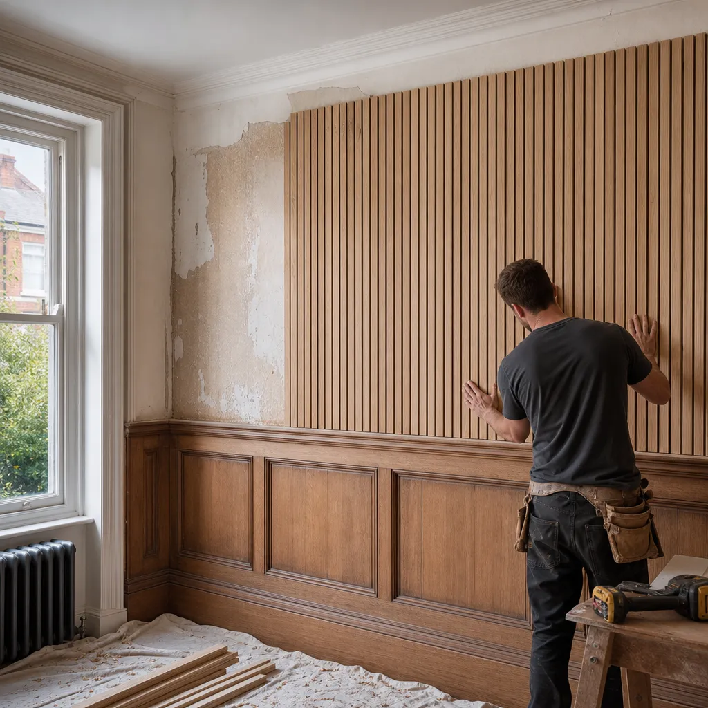 Photo illustrating: Updating Interior Wall Cladding or Replacing Wood Panelling
