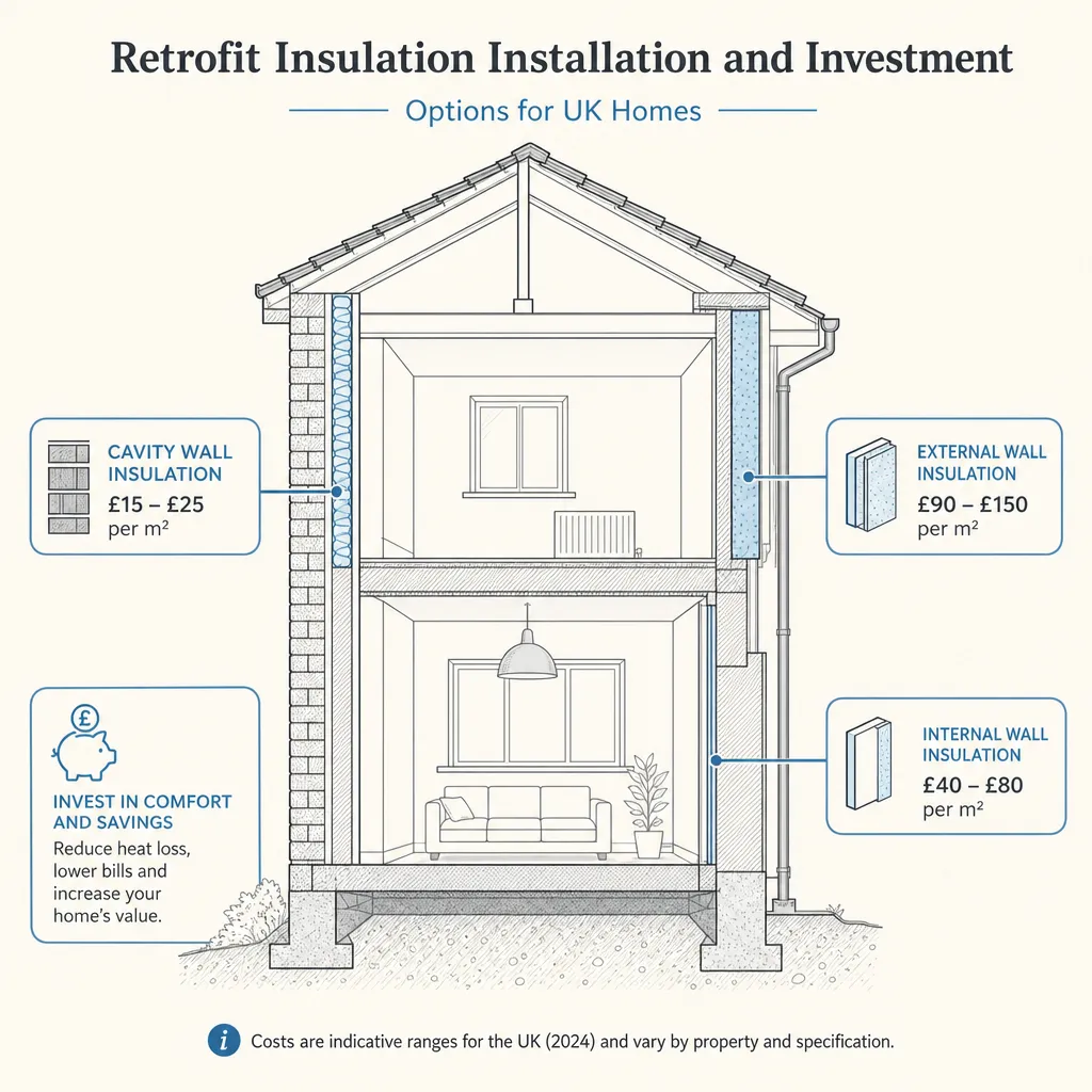 Diagram illustrating: Retrofit Insulation Installation and Investment