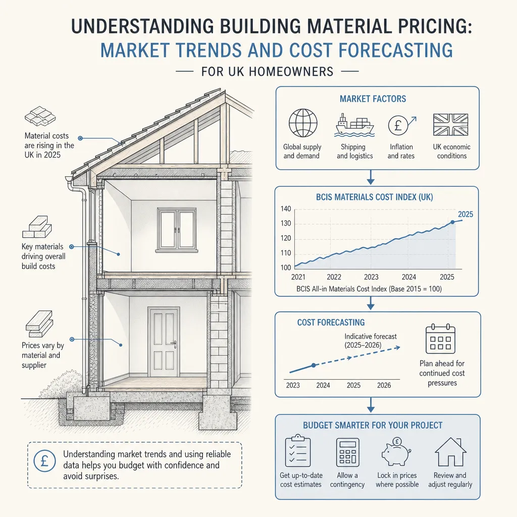 Diagram illustrating: Understanding Building Material Pricing: Market Trends and Cost Forecasting