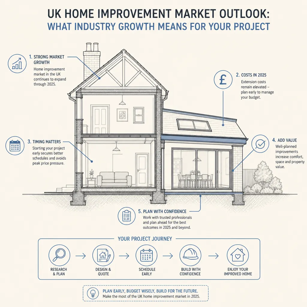 Diagram illustrating: UK Home Improvement Market Outlook: What Industry Growth Means for Your Project