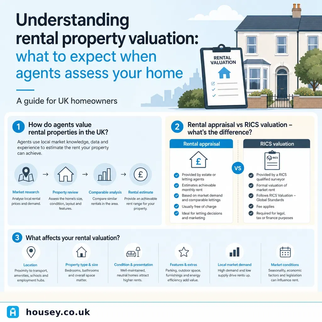 Infographic illustrating: Understanding rental property valuation: what to expect when agents assess your home