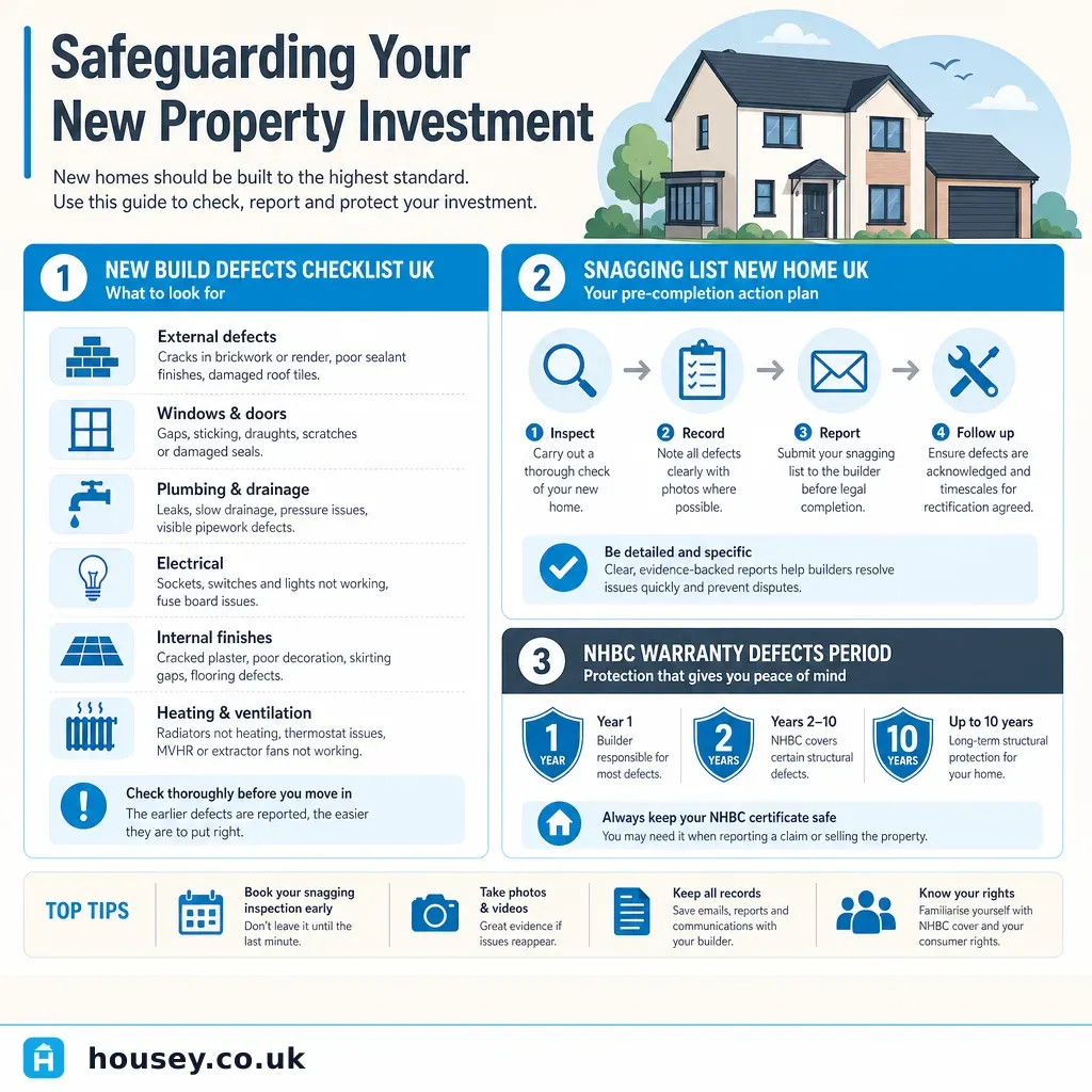 Infographic illustrating: Safeguarding Your New Property Investment