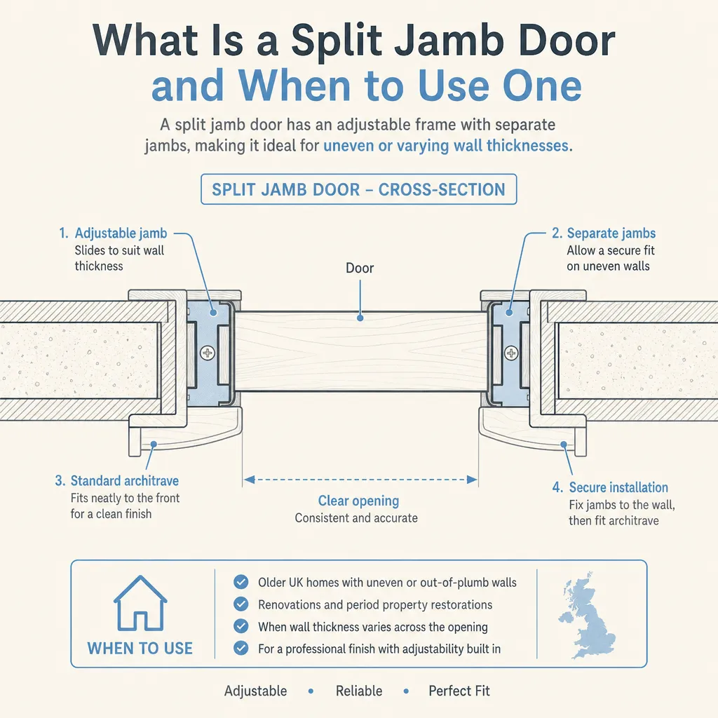 Diagram illustrating: What Is a Split Jamb Door and When to Use One